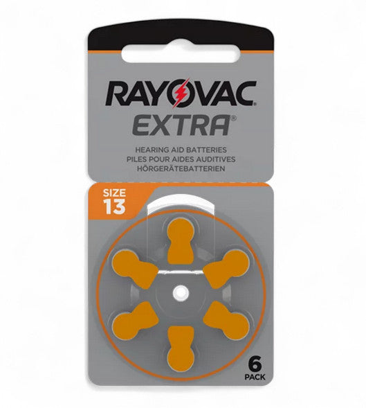 Piles auditives Rayovac Extra 13 (PR48) – Plaquette de 6 piles, compatibles toutes marques
