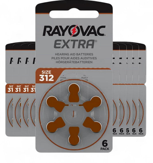Piles auditives Rayovac Extra 312 (PR41) – Lot de 10 plaquettes longue durée toutes marques